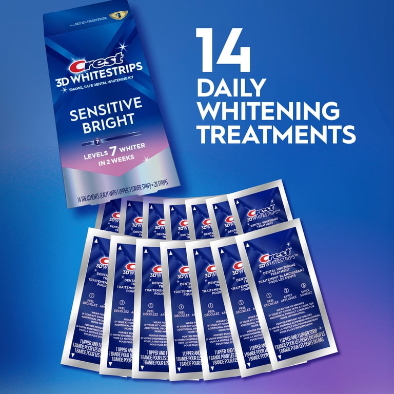 Crest Sensitive Bright Enamel-Safe Teeth Whitening Kit with 14