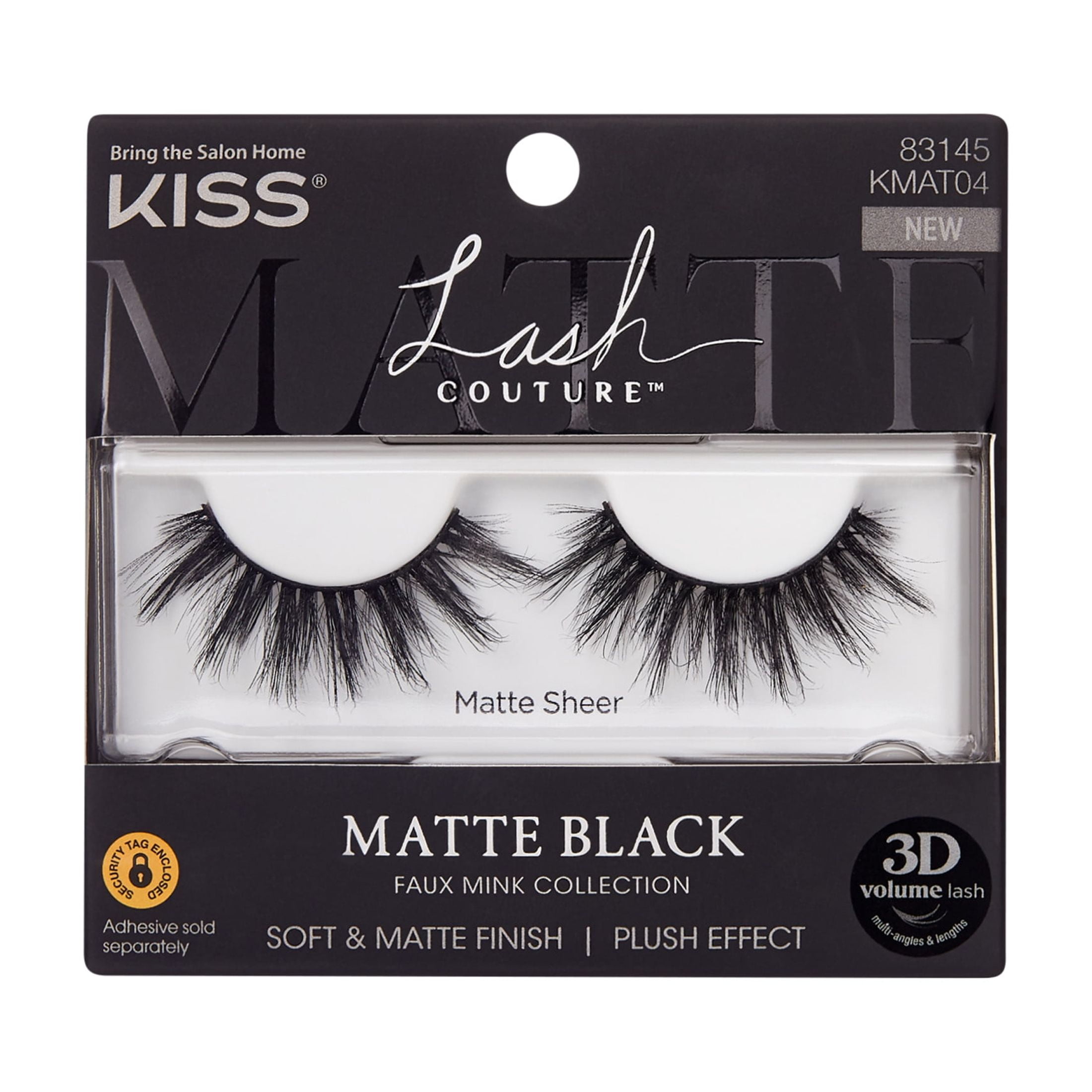 (2 pack) KISS Lash Couture Matte Black Faux Mink, Matte Sheer, False Eyelashes