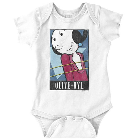 

Popeye Olive Oyl Adorable Classic Romper Boys or Girls Infant Baby Brisco Brands 12M