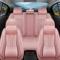 thumbnail image 2 of OTOEZ Universal Car Seat Cover Pink Nappa Leather Luxurious 5 Seats, Front Rear Seat Protector Full Set, Waterproof Cushion Fit Most Honda Toyota Chevy Ford Nissan Vehicle Truck SUV, 2 of 11