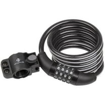 M-Wave Braided Spiral Cable Combo Lock 6 foot with Reflective Strip, Black