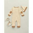 thumbnail image 4 of Seyurigaoka Baby’s Contrast Color Round Neck Long Sleeve Jumpsuit with Hat, 4 of 8