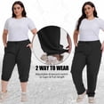 thumbnail image 7 of FEN AI Plus Size Pants for Women Black Cargo Pants Hiking Water Resistant UPF 50+ Joggers Sweatpants 5 Zipper Pockets XL, 7 of 7