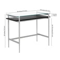 thumbnail image 5 of Evelyn&Zoe 36" Silver Metal/Glass Home Office, 5 of 7