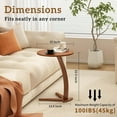 thumbnail image 2 of Wood Round Side Table: 15 '' Modern C Shaped End Table Nightstand with Natural Solid Wood, Small Bedside Table for Living Room, Bedroom, Farmhouse, Small Spaces (Medium), 2 of 13