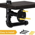 thumbnail image 3 of Toilet Paper Holder with Wood Cast Iron Pipe for Bathroom,Washroom, 3 of 5