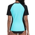thumbnail image 3 of Charmo Women Short Sleeve Swimsuit Tops Sun Protection Rash Guard Quick Dry Swim Shirts UPF 50+, 3 of 8