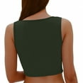 thumbnail image 4 of BiZtdJrK Womens Solid Crop Tank Tops V Neck Slim High Waist Sleeveless Shirts Casual Yoga Basic Tanks Army Green M, 4 of 4