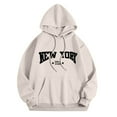 thumbnail image 3 of XINXIAOO Womens Hoodies Long Sleeve Pullover Hoodies for Women Unisex Hoodie Khaki Hooded Sweatshirt Trendy Fall Outfits for Women Graphic Hoodie, 3 of 3