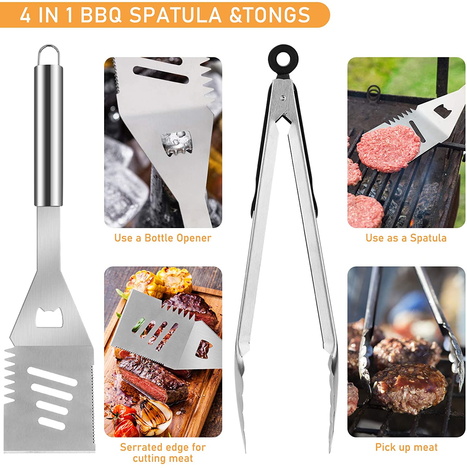 Cshidworld 41-Piece Stainless Steel BBQ Grill Tool Set photo 2