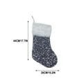 thumbnail image 3 of Holloyiver 17.4 Inch Large Sequins Christmas Stockings Present Bag with Plush White Rims, Hanging Candy Bag Socks Christmas Tree Ornaments, Gift Bag Snacks Home Decorations (Gray), 3 of 6