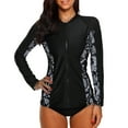 thumbnail image 3 of Sociala Women Full Zipper Rashguard Swimwear Long Sleeve Athletic Tops UPF 50+, 3 of 7