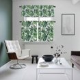 thumbnail image 5 of Monstera Kitchen Curtains Valances and Tiers Set of 3 Summer Green Leaf Tier Curtains and Valance with Rod Pocket for Small Windows, 27.5"x36", 5 of 9