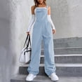 thumbnail image 2 of Women's Wide Leg Overalls Loose Casual Bib Jumpsuit Adjustable Strap Pockets, 2 of 8