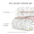thumbnail image 6 of Noble Linens Pink Reversible Wild Flower Print 3-Piece Duvet Cover Set, Full/Queen, 6 of 11