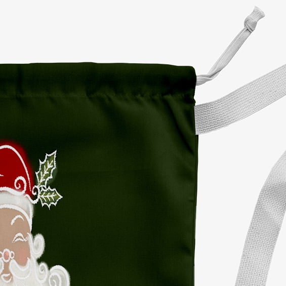 Simply Daisy Canvas Believe in Santa 28 x 36 in Green Laundry Bag