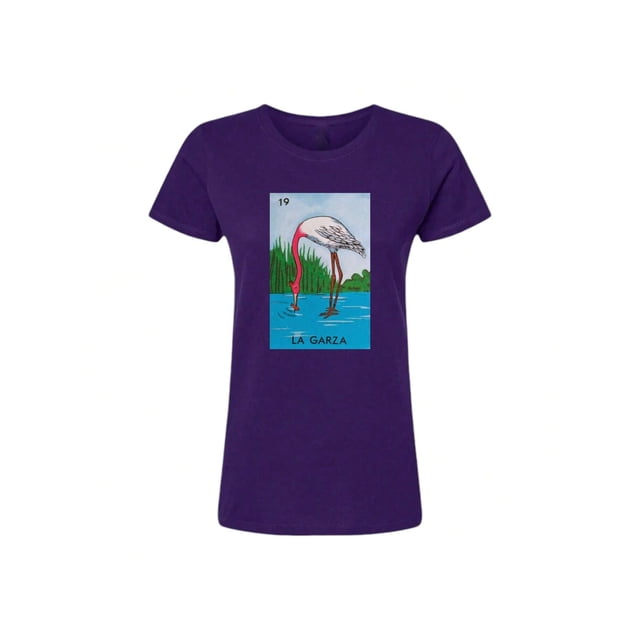 Playera Unisex De La Garza De La Loteria Mexicana Color Morado Talla Mediana Marca Emil SaEs