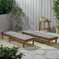 thumbnail image 4 of Noble House Nadine Outdoor Wood Lounge Cushion (Set of 2) Teak/Dark Gray, 4 of 6