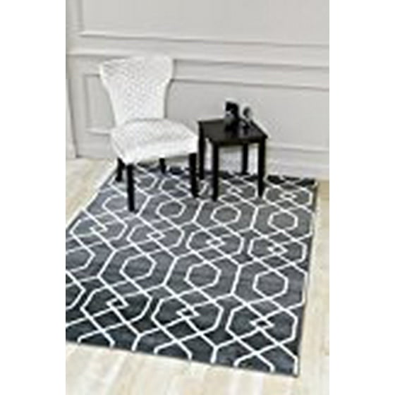 3355 Charcoal Moroccan Trellis Area Rug Carpet Large New