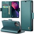 thumbnail image 1 of Funda para iPhone 13 Mini, tipo billetera con tarjetero, función atril, bloqueo RFID, cierre magnético, protección a prueba de golpes, de piel sintética, con tapa tipo billetera, 1 of 7