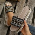thumbnail image 4 of WIZUTIZ Shower Sandals Women Soft Vintage Women's Slide Sandals Summer Jeweled BOHO Sparkly Shower Shoes Platform Heels Slide Sandals Knitted BOHO Beach Slides Indoor Slippers Anniversary Gifts, 4 of 6