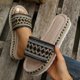 thumbnail image 5 of Amzcrzy Zapatos de mujer,Zapatos de mujer,Zapatillas de mujer, Sandalias de estilo étnico para mujer, suela gruesa, con boca de pez, pantuflas de cuerda color caramelo Sandalias Mujer Zapatillas De C, 5 of 7
