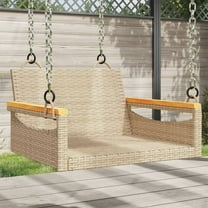vidaXL Swing Bench Beige 24.8"x24.4"x15.7" Poly Rattan