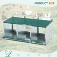 thumbnail image 5 of Chicken Nesting Boxes with Legs, 3-Hole Galvanized Steel Laying Box with Lid, Roll-Out Egg Collection Tray, Ventilated Design for Outdoor Chicken Coop or Farm Use, Green, 5 of 8
