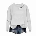 thumbnail image 5 of Womens Valentines Day Outfit Love Print Tops Long Sleeve Crew Neck Shirts Cute Heart Sweatshirt Valentines Day Shirts for Women, 5 of 6