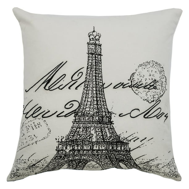 Decorative Poly Filled Throw Pillow Eiffel Tower 20