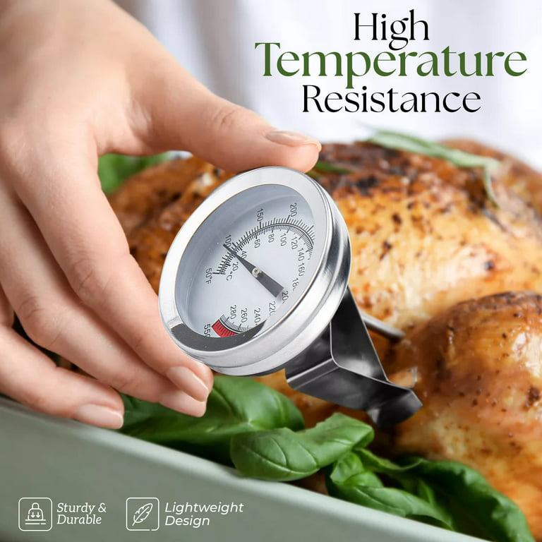 Alpine Cuisine Stainless Steel 2x5.9in Food Thermometer with Instant Read - Professional Kitchen Pot Fryer Thermometer - Waterproof Stainless Steel