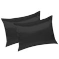 thumbnail image 3 of Funda de almohada 2pcs Funda de almohada de satén de poliéster Ropa de cama Funda de almohada para dormir, Negro, US-S, 20x26 Pulgadas Methold HA003643-07, 3 of 7