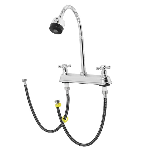 ELAYARD Silver Dual Handle Kitchen Sink Faucet Stainless Steel Bar Faucet with 360 Degree Rotation