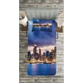 thumbnail image 3 of Ambesonne City Quilted Bedspread Set 2 Pcs, Auckland in New Zealand, Twin Size, Navy Blue Pale Yellow, 3 of 3