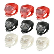 Qweryboo 9pcs Silicone LED Bike Light Set, Clip On Bicycle Lights, Back Bicycle Taillights Headlight for Night Riding Cycling Safety