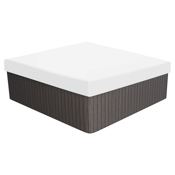 Unique Bargains 90.9x90.9x11.8' Square Hot Tub Cover 210D Oxford Waterproof SPA Cover Protector, White