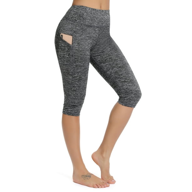 Fittoo - FITTOO Women Yoga Capris High Waist Tummy Control Power Flex Pockets Workout Running