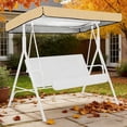 thumbnail image 2 of Patio Swing Canopy Replacement Outdoor Swing Canopy Replacement Top Cover, Waterproof UV Resistant Fabric 210D, 75x47x9 Inch 2 Seater Porch Swing Awning for Garden Patio Backyard, 2 of 5