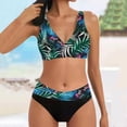 thumbnail image 2 of EHRWE Women's High Waisted Two Pieces Set Swimsuit Green, Sizes S-3XL, 2 of 9