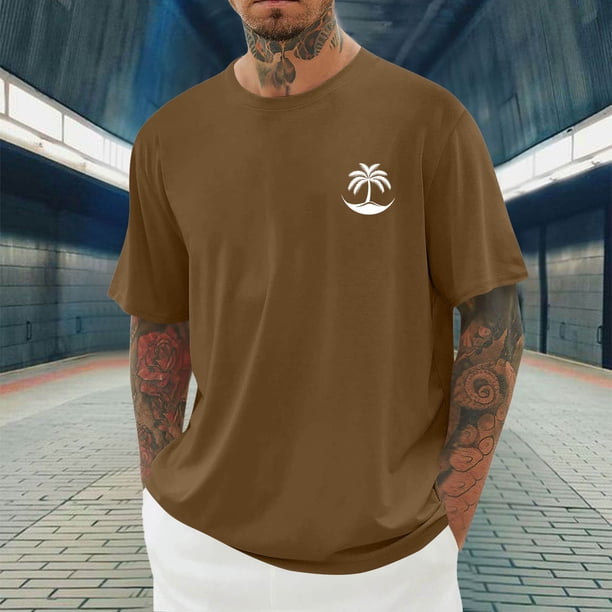 Tops para hombre, blusas y camisas de cuello redondo y manga corta para hombre, blusas casuales de moda para hombre, blusas deportivas de cuello redondo y manga corta, blusas de poliéster para hombre