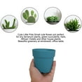 thumbnail image 3 of Home Garden Plastic Gardening Round Design Plant Flower Holder Planter Pot Tray Teal Blue, 3 of 3