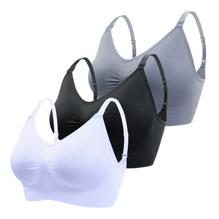 

Pretty Comy Hands Free Nursing Bra for Breastfeeding Nursing Pumping Bra All in One Wireless Padded Maternity Bralette 3 Pack
