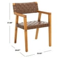 thumbnail image 6 of SAFAVIEH Cire Leather Dining Chair, Cognac/Natural (22.1 in. W x 20.9 in. D x 31.9 in. H), 6 of 7