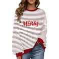 thumbnail image 2 of Sakmal Crew Neck Womens Sweatshirts Christmas Plus Size Tops Merry Holiday Sweatshirt for Women, 2 of 9