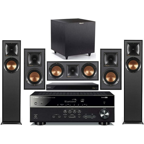 Yamaha 5.1-Channel Wireless Bluetooth 4K 3D A/V Surround Sound Receiver   Klipsch Multimedia Home Theater Speaker System