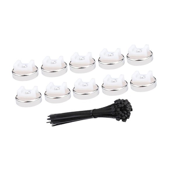 20Pcs Practical Sturdy Magnetic Cable Tie Base With Nylon Straps Accessory for Office Home Vehicle Cord Control Multicolor