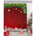 thumbnail image 5 of Christmas Shower Curtain Xmas Baubles Coniferous Waterproof Bath Curtain with 12 Hooks Pine Tree Twig Red Winter Shower Curtain Set for Christmas Bathroom Decor 72 x 84 in, 5 of 6