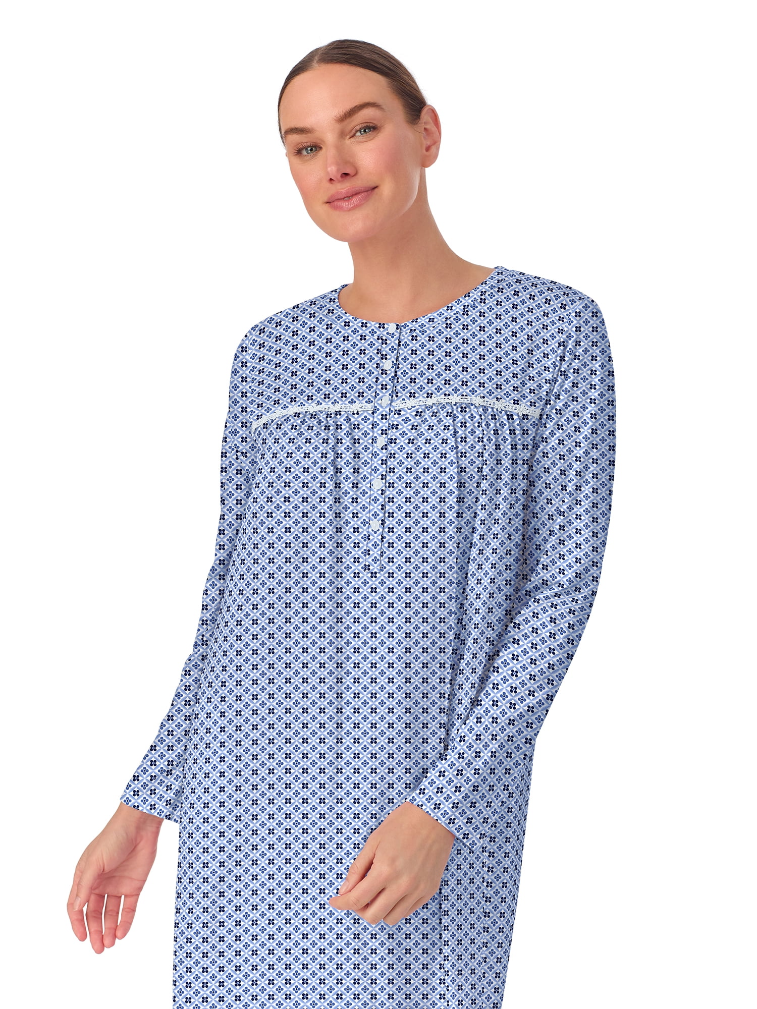 Aria Women’s 100% Cotton Long Sleeve Ballet Nightgown, Sizes XS-5X