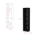 thumbnail image 5 of Xukmct Wood Bookcase with 5 Shelves, Book Storage Stand Rack for Home Office, Black, 5 of 8