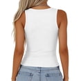 thumbnail image 4 of HAJWOH Womens Sleeveless Scoop Neck Tank Tops 2026 Summer Casual Basic Slim Fit Ribbed Knit Racerback Workout Cami Shirts, 4 of 5